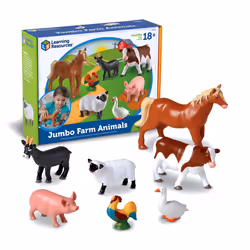 Learning Resources Jumbo Farm Animals Animal Toy Set for Toddlers 7