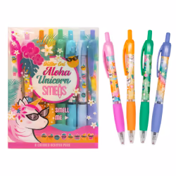 Scentco Glitter Gel Aloha Unicorn Smens Retractable gel pen Multicolour 8 pc(s)