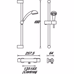 Bristan ZI SHXSMCT C Zing Cool Touch Bar Shower with Single Mode Kit & Standard Connections