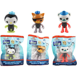 Octonauts Fisher Price Articulated 8cm Figure with Glow in Dark Octo Suits Set of 3 - Captain Barnacles, Kwazi & Peso