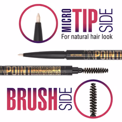 MICRO TIP Brow Definer Pencil - Waterproof & Smudgeproof ALL DAY WEAR - Cruelty FREE - Ultra Fine EXTRA Precision - Retractable Eyebrow Pencil - No Sh