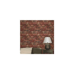 Brewster FD31285 Rustic Brick Wallpaper, Red
