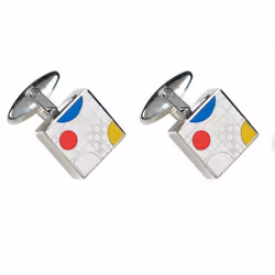 ACME Studio Playhouse White Cufflinks by Frank Lloyd Wright