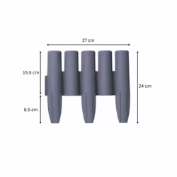 Palisade Lawn Flower Bed Edging 2.7m (8.8 Feet) - Grey