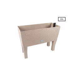 Plant Pot with Legs Rattan Style Garden Planters - Mocha, 30 L
