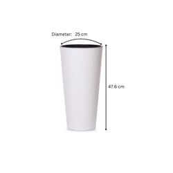 Tall Plant Pots Indoor Outdoor Planter 6 Colours - Round 15.5 L, White