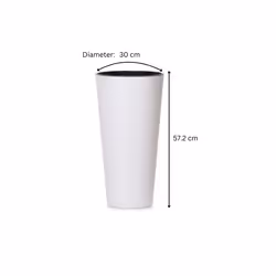 Tall Plant Pots Indoor Outdoor Planter 6 Colours - Round 27 L, White