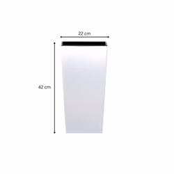 Tall Plant Pots Indoor Outdoor Planter 6 Colours - Square 16.3 L, White