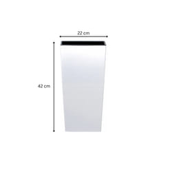 Tall Plant Pots Indoor Outdoor Planter 6 Colours - Square 16.3 L, White