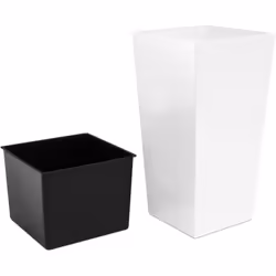 Tall Plant Pots Indoor Outdoor Planter 6 Colours - Square 16.3 L, White