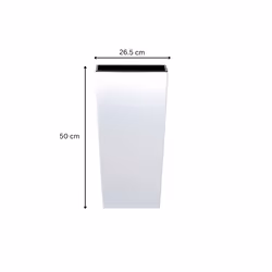 Tall Plant Pots Indoor Outdoor Planter 6 Colours - Square 26.6 L, White