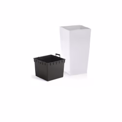 Tall Plant Pots Indoor Outdoor Planter 6 Colours - Square 26.6 L, White