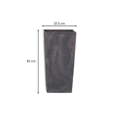Tall Plant Pots Indoor Outdoor Planter 6 Colours - Square 49 L, Concrete Effect Anthracite