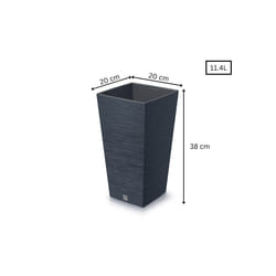 Plant Pots Furu Style Indoor Outdoor 5 Colours - Square Tall 11.4 L, Anthracite