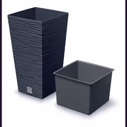 Plant Pots Furu Style Indoor Outdoor 5 Colours - Square Tall 11.4 L, Anthracite
