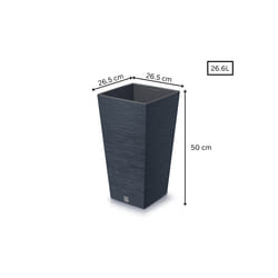 Plant Pots Furu Style Indoor Outdoor 5 Colours - Square Tall 26.6 L, Anthracite