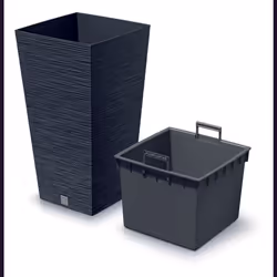 Plant Pots Furu Style Indoor Outdoor 5 Colours - Square Tall 26.6 L, Anthracite