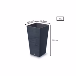 Plant Pots Furu Style Indoor Outdoor 5 Colours - Square Tall 35 L, Anthracite