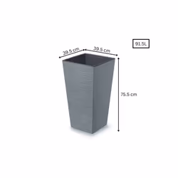 Plant Pots Furu Style Indoor Outdoor 5 Colours - Square Tall 91.5 L, Concrete