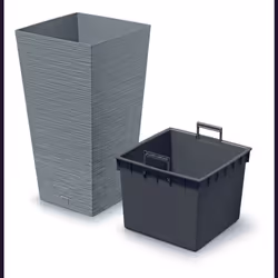 Plant Pots Furu Style Indoor Outdoor 5 Colours - Square Tall 91.5 L, Concrete