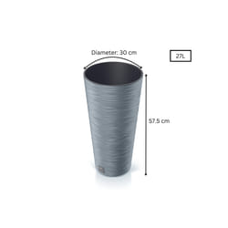 Plant Pots Furu Style Indoor Outdoor 5 Colours - Round Tall 27 L, Concrete