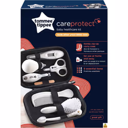 Tommee Tippee Baby Healthcare and Grooming Kit, 9x Essential Newborn Care Items for Home and Travel, Wipe-Clean and Waterproof Travel Case