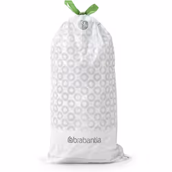 Brabantia PerfectFit Bin Liners (Size G/23-30 Litre) Thick Plastic Trash Bags with Tie Tape Drawstring Handles (40 Bags)