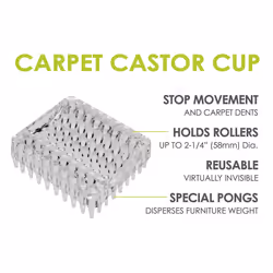 Slipstick CB420 Carpet Protector Caster Cups / Carpet Grippers for Under Furniture (Set of 4) 2-1/4 Inch - Clear Plastic