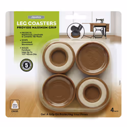 Slipstick CB520 Furniture Caster Cups / Floor Protector Coasters for Furniture Feet (Set of 4 Grippers) 1-3/4 Inch Round - Ca ...