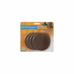 CB885 Large Non Slip Floor Protector Pads / Rubber Furniture Coasters (Set of 4) 8.8 cm Round Grippers, Brown