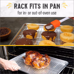 Checkered Chef Baking Sheet  2 Pack Half Sheet Pan with Stainless Steel Wire Rack Set - Easy Clean Cookie Sheets for Baking