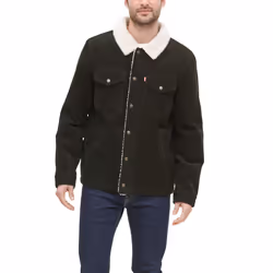 Levi's Men's Corduroy Sherpa Trucker Jacket Olive Small
