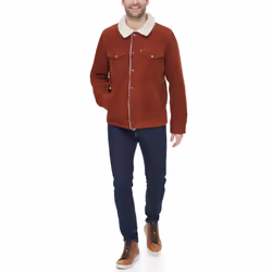 Levi's Men's Corduroy Sherpa Trucker Jacket  Rust  Medium