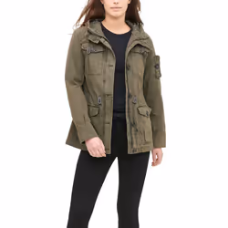 Levi's Women's Cotton Four Pocket Hooded Field Jacket  Army Green  XL