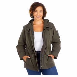 Levi's Women's Cotton Four Pocket Hooded Field Jacket  Army Green  XL