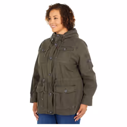 Levi's Women's Cotton Four Pocket Hooded Field Jacket  Army Green  XL