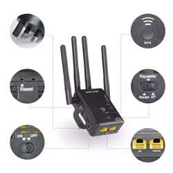 Wavlink AC1200 Range Extender/Access point/Wifi Booster/Wireless Router - Black