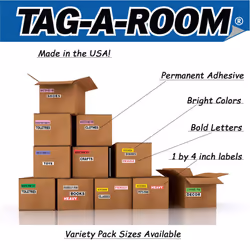 Tag-A-Room Home Moving Labels Color Coded Packing Stickers (140Home)
