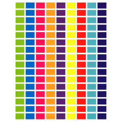 Tag-A-Room 1/2"""" x 3/4"""" Rectangle Color Coding Dot Label Stickers  9 Bright Colors  8 1/2"""" x 11"""" Sheet (2016 Pack)