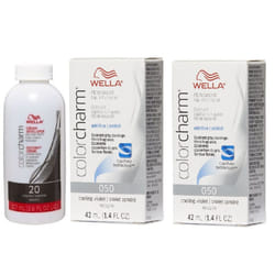 Wella Blonde Colour Charm | Permanent Liquid Hair Toners - 2pk Cooling Violet With Cream Developer -106ml