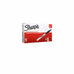 Sharpie 32701 Retractable Permanent Markers  Fine Point  Black  12 Count