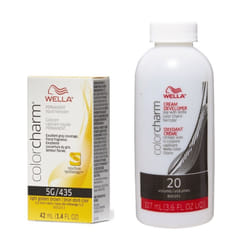 3.6oz ) Wella Color Charm Haircolor 5G Light Golden Brown - 5G + Developer (Vol. 20