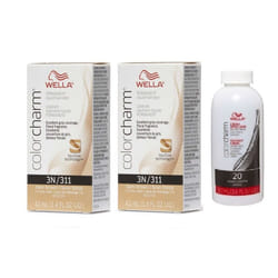 3.6oz) Wella Color Charm Permanent Liquid Haircolor - 3N+3N+Developer (Vol. 20