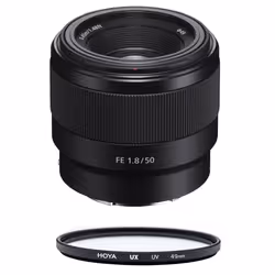 SONY SEL 50MM F1.8 F Black + HOYA UX UV 49mm Filter