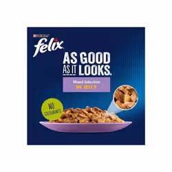 Felix As Good As It Looks Adult Wet Cat Food Mixed Selection in Jelly Variety 40 x 100g Pouches