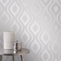 Fine Décor FD41968 Quartz Geo Wallpaper, Silver