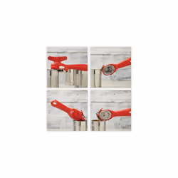 Kuhn Rikon Auto Safety LidLifter/Can Opener with Ring-Pull, 8 x 2.5 x 2.75 inches, Red