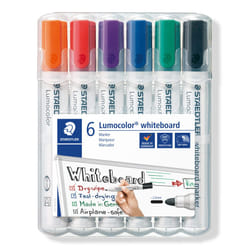 351 WP6 Lumocolor Whiteboard Marker Bullet Tip - Assorted Colours (Pack of 6)