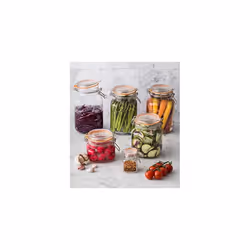 Kilner Square Clip Top Jar, Durable Glass Container with Airtight Seal for Home-canning, Preserving, and Stori