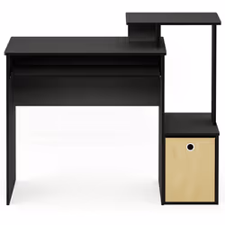 FURINNO Computer Desks, Wood, Black/Brown, one size